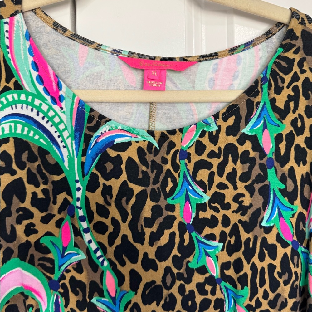 Lilly Pulitzer Sleeveless Brown and Green Casual Dress